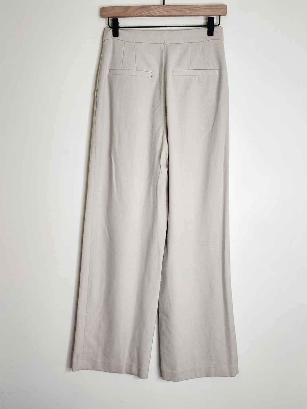 H&M Women's Cream Wide-Leg Pleated Front Trouser Pants Size 4 Business Casual - Picture 11 of 13